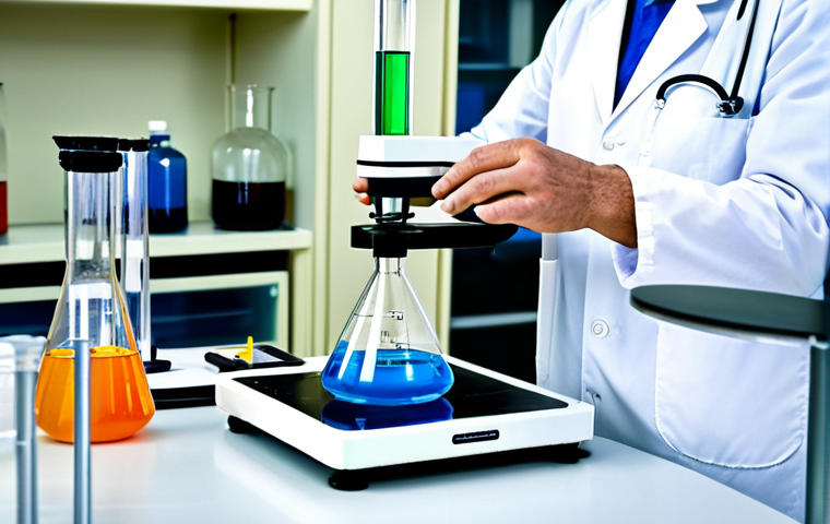 **

"A chemist in a fully clothed lab coat, carefully weighing a sample on an analytical balance in a well-equipped laboratory. Beakers and flasks are visible in the background, filled with colorful solutions. Safe for work, appropriate content, professional setting, perfect anatomy, correct proportions, natural pose, well-formed hands, proper finger count, professional, fully clothed, modest attire."

**