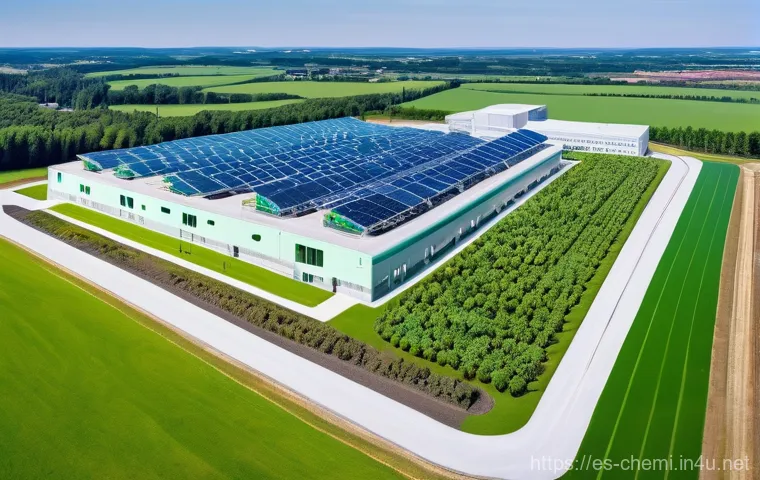 화학공학 신기술 동향 - **Sustainable Green Chemistry Plant**
    A vibrant, panoramic view of a modern chemical engineering...