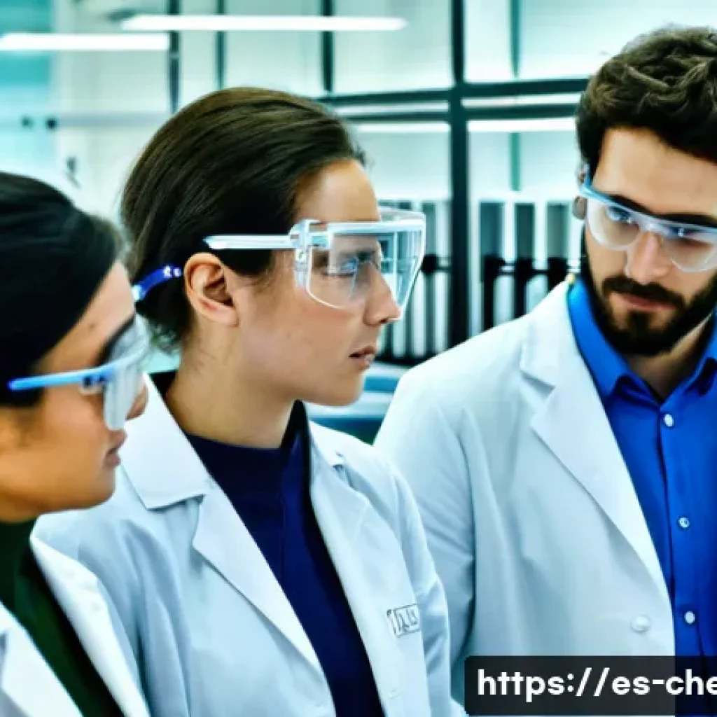 화학공학 대학원 진학 - A detailed, realistic laboratory scene inside a modern chemical engineering research facility in Spa...