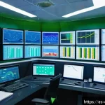 화학공학 공정 시뮬레이션 - A high-tech chemical plant control room featuring engineers monitoring advanced digital simulation m...