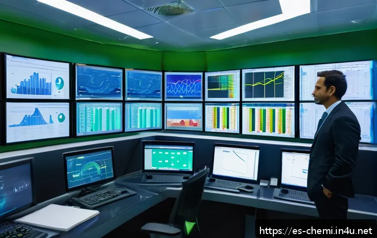 화학공학 공정 시뮬레이션 - A high-tech chemical plant control room featuring engineers monitoring advanced digital simulation m...